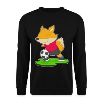 Fuchs Fußballspieler Fußball - Unisex Pullover - Schwarz - Vorne - Alina (178cm) & Michal (187cm)