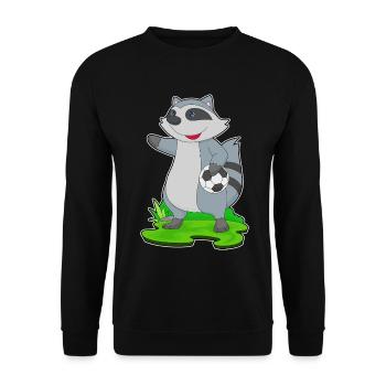raton laveur joueur de soccer soccer - Sweat-shirt Unisexe - noir - Devant - Alina (178cm) & Michal (187cm)