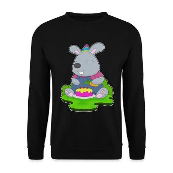 Bunny Birthday Farmer - Unisex Sweatshirt - black - Front - Alina (178cm) & Michal (187cm)