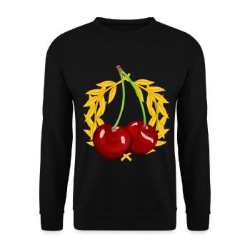 Summer Cherry Cherries Laurel Wreath Fruit Fruit - Unisex Sweatshirt - black - Front - Alina (178cm) & Michal (187cm)
