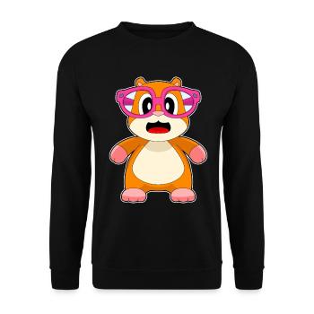 Lunettes de hamster - Sweat-shirt Unisexe - noir - Devant - Alina (178cm) & Michal (187cm)