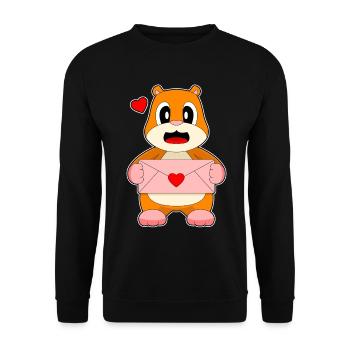 Lettre d’amour pour hamster - Sweat-shirt Unisexe - noir - Devant - Alina (178cm) & Michal (187cm)