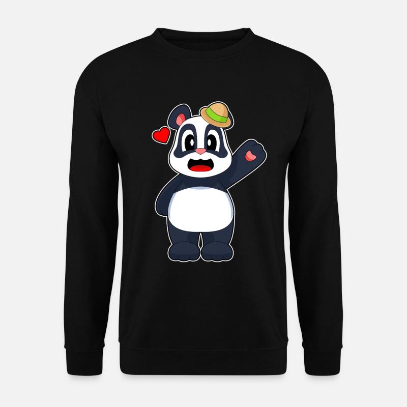 Panda Hat - Unisex Sweatshirt - black