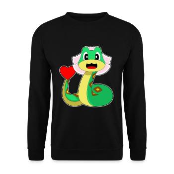 Serpent Mariée Coeur Mariage - Sweat-shirt Unisexe - noir - Devant - Alina (178cm) & Michal (187cm)