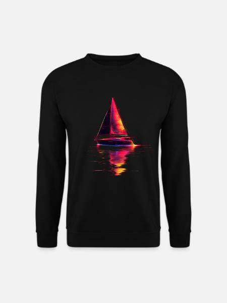 Segelschiff Retrowave - Unisex Pullover - Schwarz