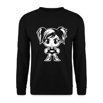 Little boxer - Unisex Sweatshirt - black - Front - Alina (178cm) & Michal (187cm)
