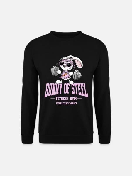 Hase Fitness Kraftsport Spruch Training - Unisex Pullover - Schwarz
