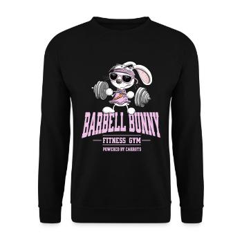 Hase Fitness Kraftsport Gewichtheben Spruch - Unisex Pullover - Schwarz - Vorne - Alina (178cm) & Michal (187cm)