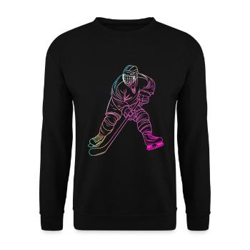 Eishockeyspieler - Unisex Pullover - Schwarz - Vorne - Alina (178cm) & Michal (187cm)