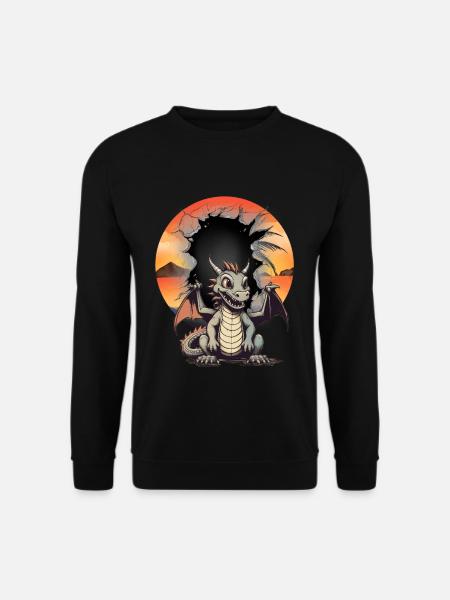 Dragon Enfant Enfants Dragon Créature Mythique Fable - Sweat-shirt Unisexe - noir