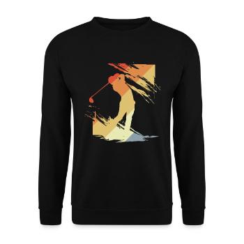 Vintage Golf - Unisex Pullover - Schwarz - Vorne - Alina (178cm) & Michal (187cm)