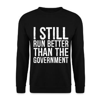 Je cours toujours mieux que le gouvernement - Sweat-shirt Unisexe - noir - Devant - Alina (178cm) & Michal (187cm)