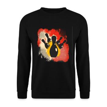 Bowling Farbkleckse - Unisex Pullover - Schwarz - Vorne - Alina (178cm) & Michal (187cm)