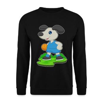 Hund Basketballspieler Basketball - Unisex Pullover - Schwarz - Vorne - Alina (178cm) & Michal (187cm)