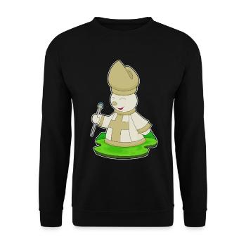 Chess Piece Bishop Chess - Unisex Sweatshirt - black - Front - Alina (178cm) & Michal (187cm)