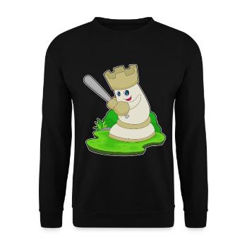 Chess Piece Tower Chess - Unisex Sweatshirt - black - Front - Alina (178cm) & Michal (187cm)