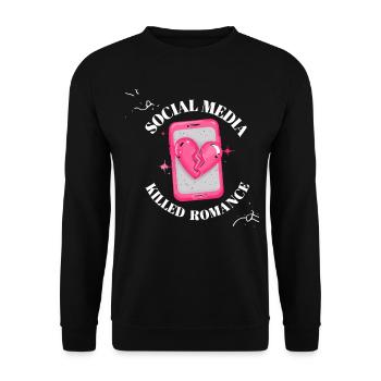 Les médias sociaux ont tué la romance - Sweat-shirt Unisexe - noir - Devant - Alina (178cm) & Michal (187cm)