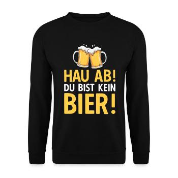 Hau ab Du bist kein Bier - Unisex Pullover - Schwarz - Vorne - Alina (178cm) & Michal (187cm)
