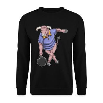 Bull Bowling Bowling Ball - Unisex Sweatshirt - black - Front - Alina (178cm) & Michal (187cm)