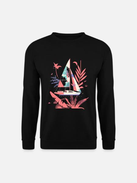 Sailboat Cartoon Style - Unisex Sweatshirt - black