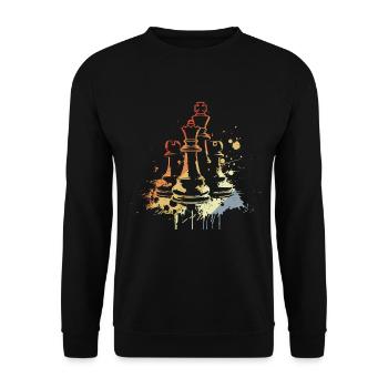 Chess Pieces Graffiti - Unisex Sweatshirt - black - Front - Alina (178cm) & Michal (187cm)
