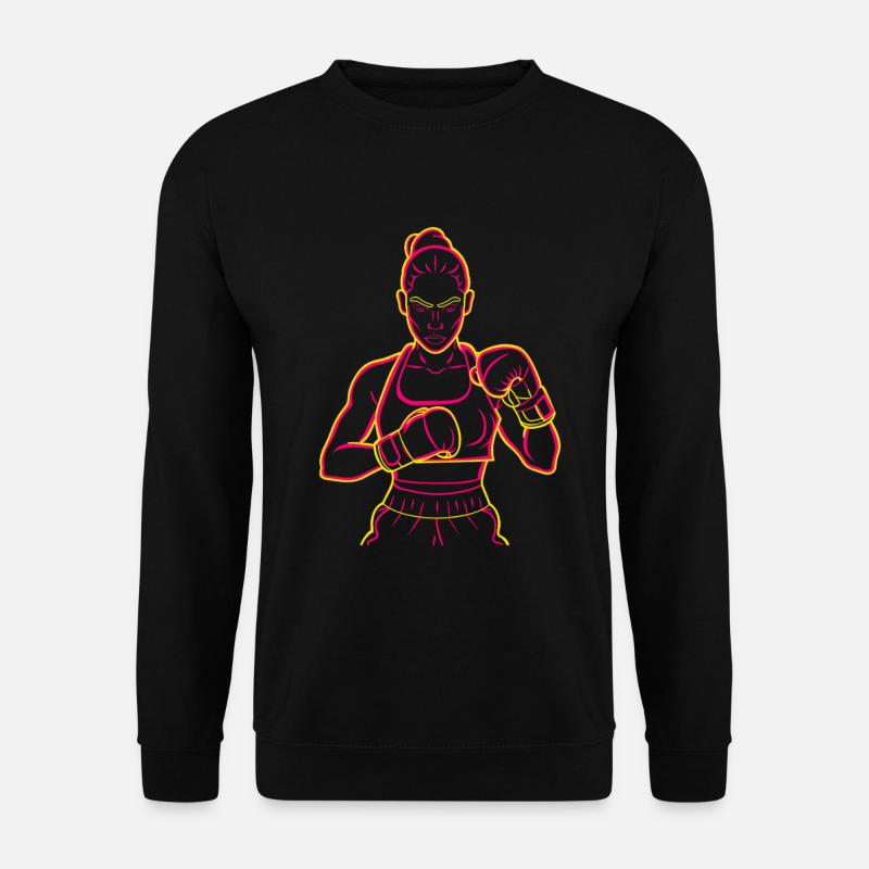 Boxerin Zeichnung - Unisex Pullover - Schwarz