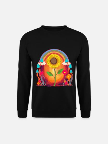 Sonnenblume Sonnenblumen Sonnenuntergang Natur - Unisex Pullover - Schwarz