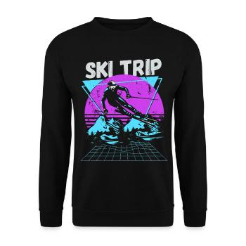 Ski Trip 2026 - Matching Family Snow Skiing - Unisex Sweatshirt - black - Front - Alina (178cm) & Michal (187cm)