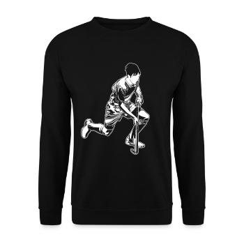Joueurs de hockey sur gazon - Sweat-shirt Unisexe - noir - Devant - Alina (178cm) & Michal (187cm)