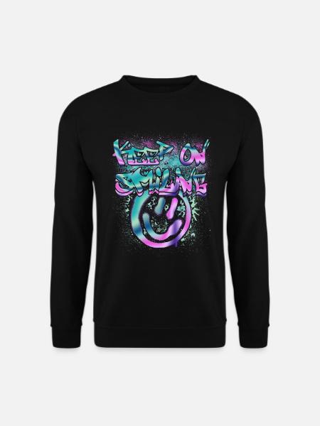 Smileys et texte phosphorescents - Sweat-shirt Unisexe - noir