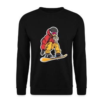 Snowboarder Graphic - Unisex Sweatshirt - black - Front - Alina (178cm) & Michal (187cm)