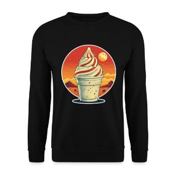 cream sundae portrait - Unisex Sweatshirt - black - Front - Alina (178cm) & Michal (187cm)