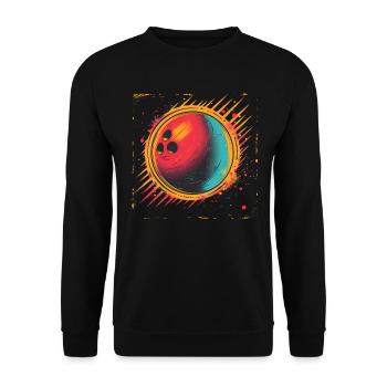 Bowling Vaporwave - Unisex Pullover - Schwarz - Vorne - Alina (178cm) & Michal (187cm)