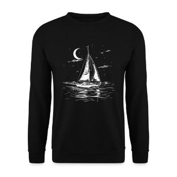 Sailing Drawing - Unisex Sweatshirt - black - Front - Alina (178cm) & Michal (187cm)