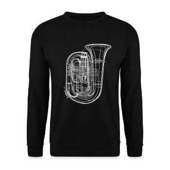 Croquis de tuba - Sweat-shirt Unisexe - noir - Devant - Alina (178cm) & Michal (187cm)