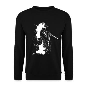 Croquis de joueur de flûte - Sweat-shirt Unisexe - noir - Devant - Alina (178cm) & Michal (187cm)
