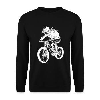 Mountain Biker Girl - Unisex Sweatshirt - black - Front - Alina (178cm) & Michal (187cm)