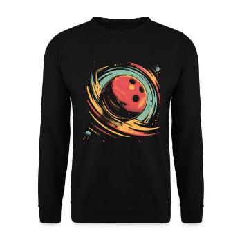 Retro Bowlingkugel - Unisex Pullover - Schwarz - Vorne - Alina (178cm) & Michal (187cm)