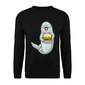 Dolphin Cheeseburger - Unisex Sweatshirt - black - Front - Alina (178cm) & Michal (187cm)