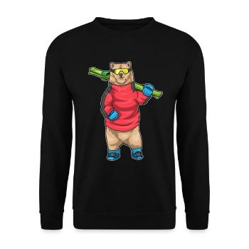 Sports d’hiver de ski Bear Skier - Sweat-shirt Unisexe - noir - Devant - Alina (178cm) & Michal (187cm)