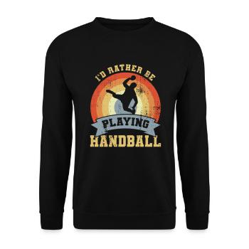 Handball Dicton Look Rétro - Sweat-shirt Unisexe - noir - Devant - Alina (178cm) & Michal (187cm)