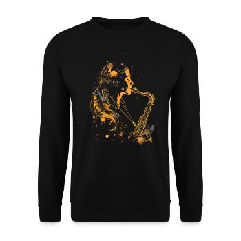 Saxophone fille graffiti - Sweat-shirt Unisexe - noir - Devant - Alina (178cm) & Michal (187cm)