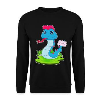Snake Letter - Unisex Sweatshirt - black - Front - Alina (178cm) & Michal (187cm)