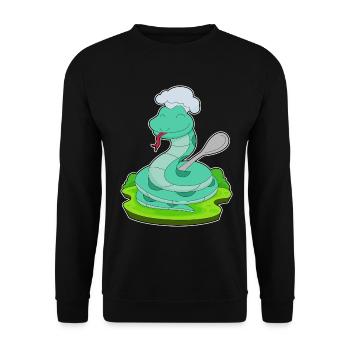 Schlange Koch Löffel Kochen - Unisex Pullover - Schwarz - Vorne - Alina (178cm) & Michal (187cm)
