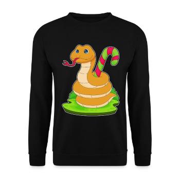 Canne de bonbon serpent - Sweat-shirt Unisexe - noir - Devant - Alina (178cm) & Michal (187cm)