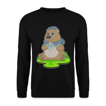 Pêche au poisson Bear Angler - Sweat-shirt Unisexe - noir - Devant - Alina (178cm) & Michal (187cm)