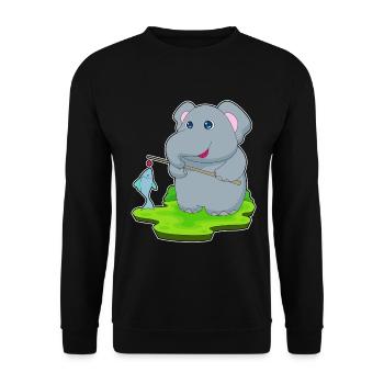 Pêche au poisson éléphant - Sweat-shirt Unisexe - noir - Devant - Alina (178cm) & Michal (187cm)