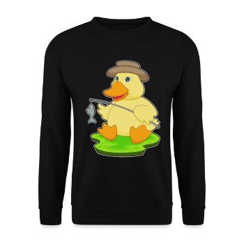 Pêche au poisson canard pêcheur - Sweat-shirt Unisexe - noir - Devant - Alina (178cm) & Michal (187cm)