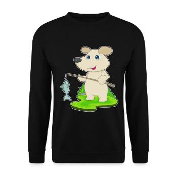 Pêche au poisson Dog Angler - Sweat-shirt Unisexe - noir - Devant - Alina (178cm) & Michal (187cm)