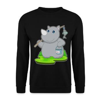 Pêche au poisson pêcheur rhinocéros - Sweat-shirt Unisexe - noir - Devant - Alina (178cm) & Michal (187cm)